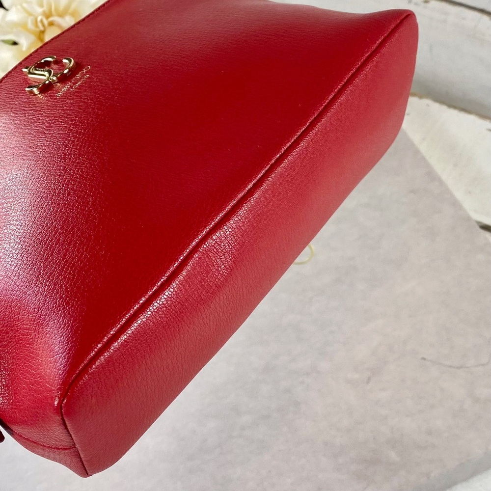 Jimmy Choo Red Saffiano Leather Cosmetic Bag - Picture 9 of 12
